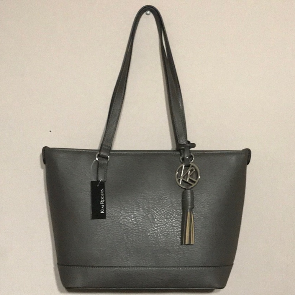 New Kim Rogers Gray Key Item Tote Bag Purse NWT